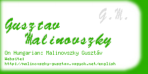 gusztav malinovszky business card