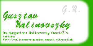 gusztav malinovszky business card